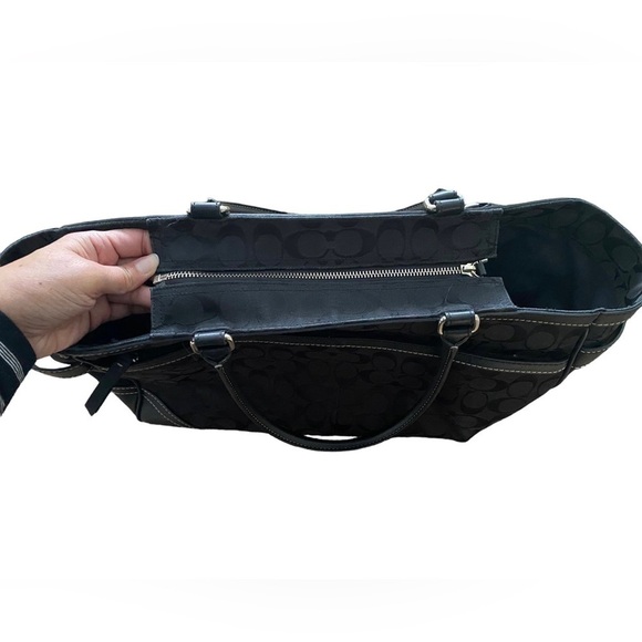 Coach Hampton Carryall Black Signature Canvas Bag - Picture 9 of 9